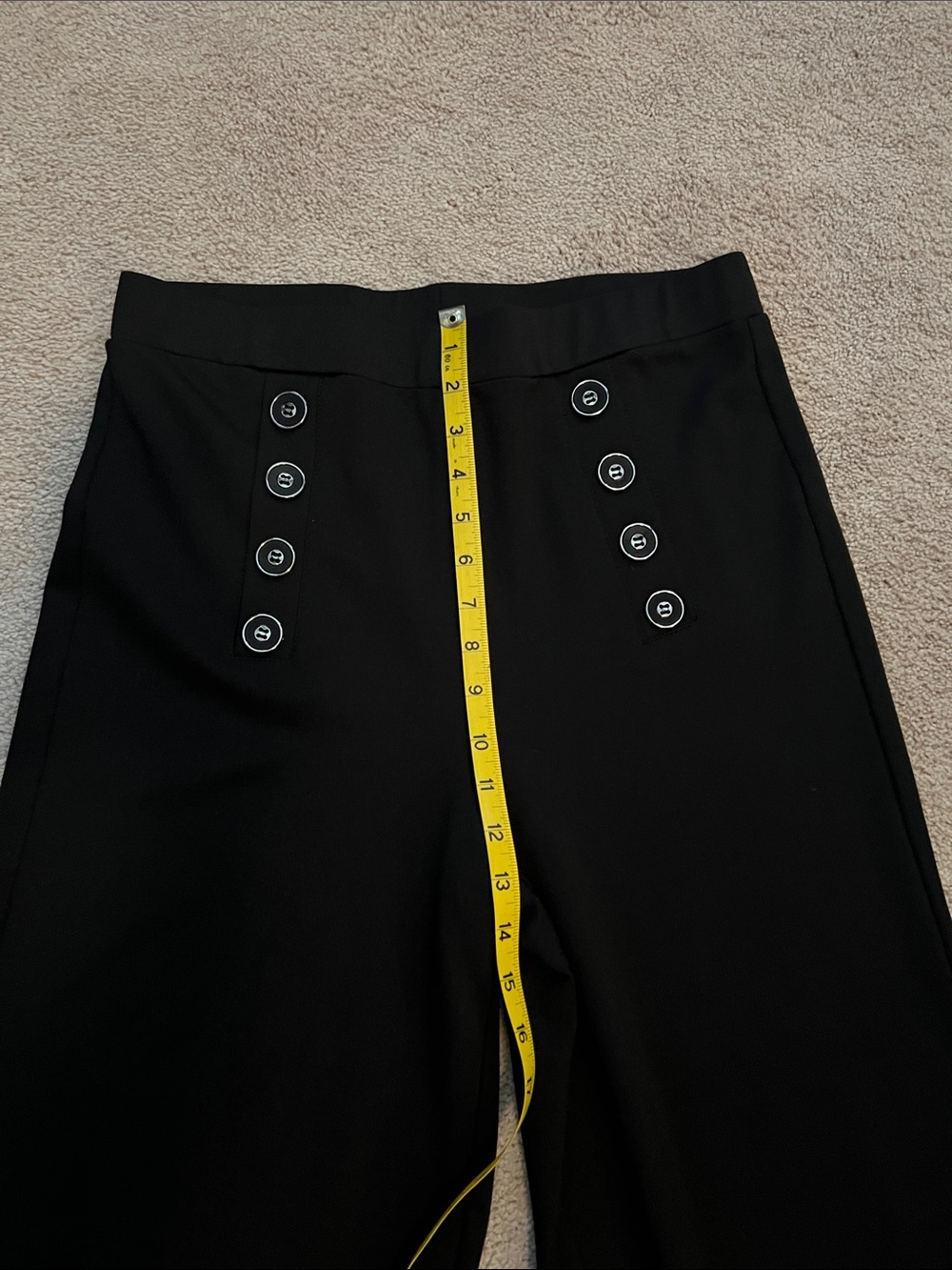NWOT-Ellen Tracy Hi-Rise Black Wide-Leg Sailor Pants- size Medium, *never worn* - Picture 4 of 7